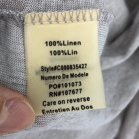 alice + olivia taupe sleeveless flowy draping high low cardigan 100% linen XS - Picture 9 of 14